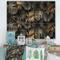 Designart - Black and Gold Tropical Leaves II - Modern Print on Natural Pine Wood